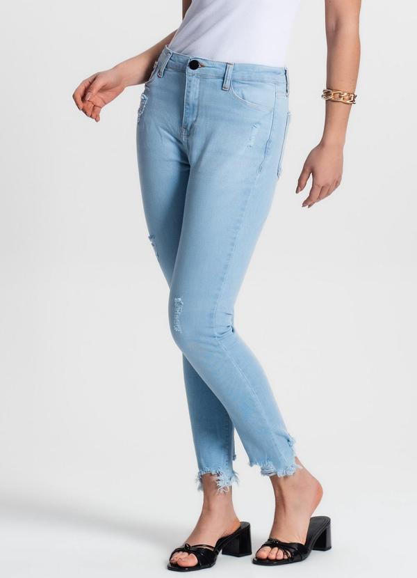Rovitex - Calça Feminina Jeans Skinny Azul
