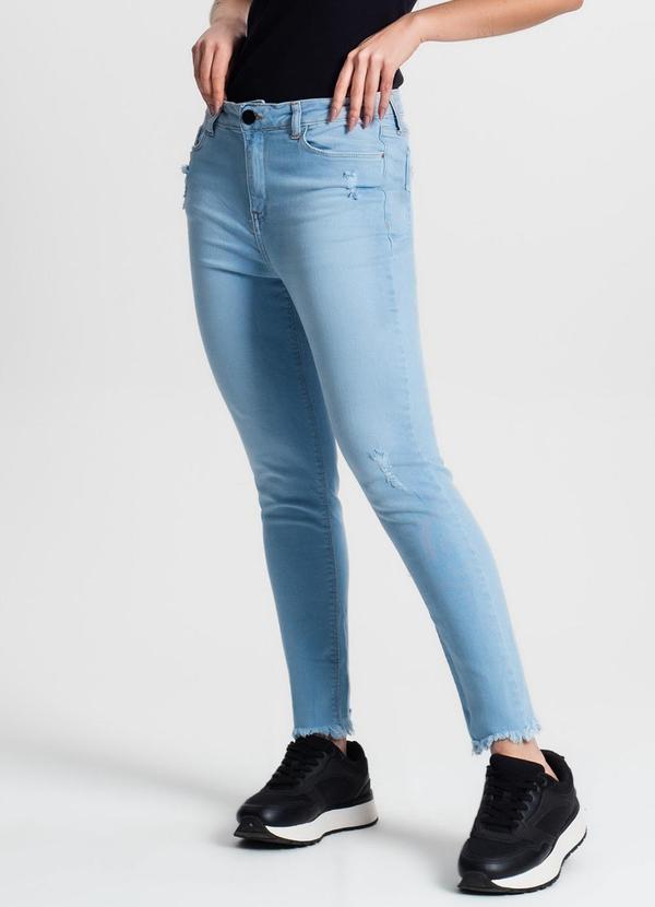 Rovitex - Calça Feminina Jeans Skinny Azul