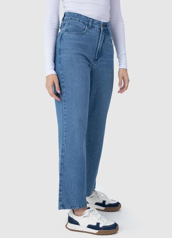 Malwee - Calça Feminina Straight Cropped Jeans Azul