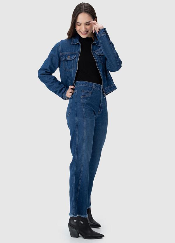 Malwee - Calça Feminina Straight Cropped Jeans Azul 3