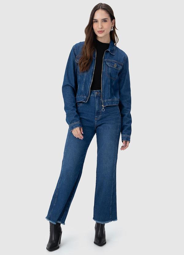 Malwee - Calça Feminina Straight Cropped Jeans Azul 4