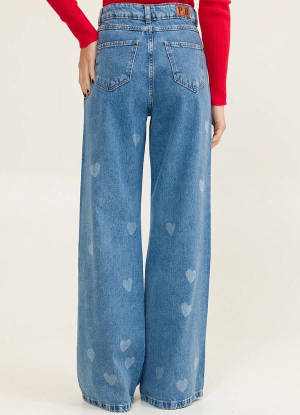 Petit Rose - Calça Feminina Wide Leg Corações Marta Azul 2