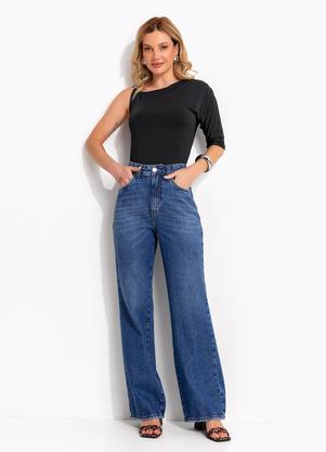 Cal�a Flare (Azul M�dio ) em Jeans