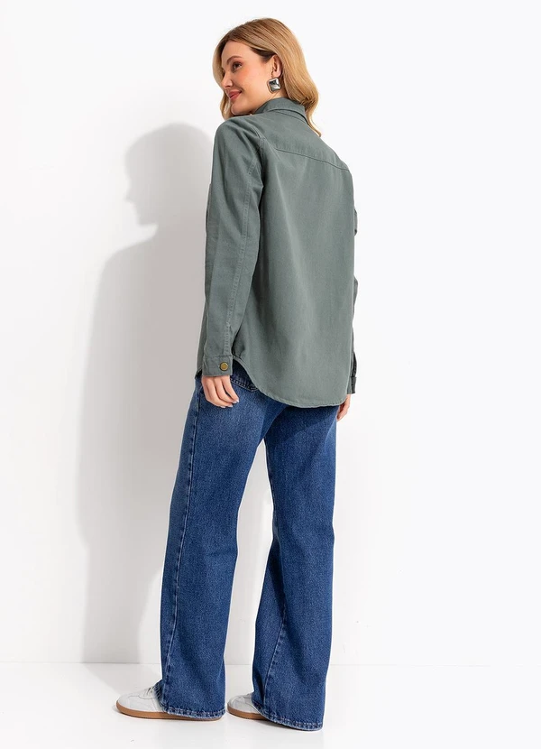 Quintess - Calça Flare Azul Médio em Jeans