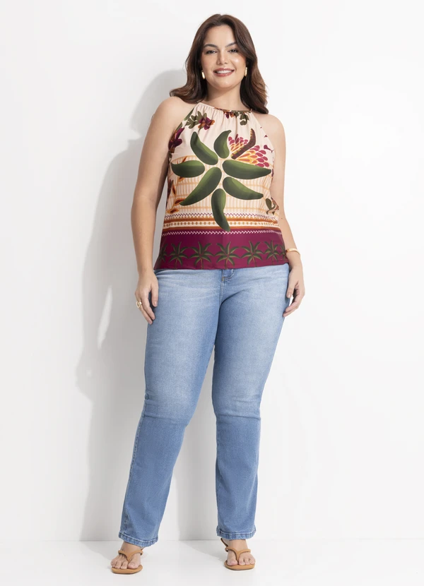 Quintess - Calça Flare Jeans Claro em Jeans