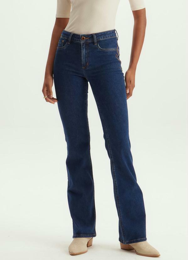 Lança Perfume - Calça Jeans Atena Flare High Azul