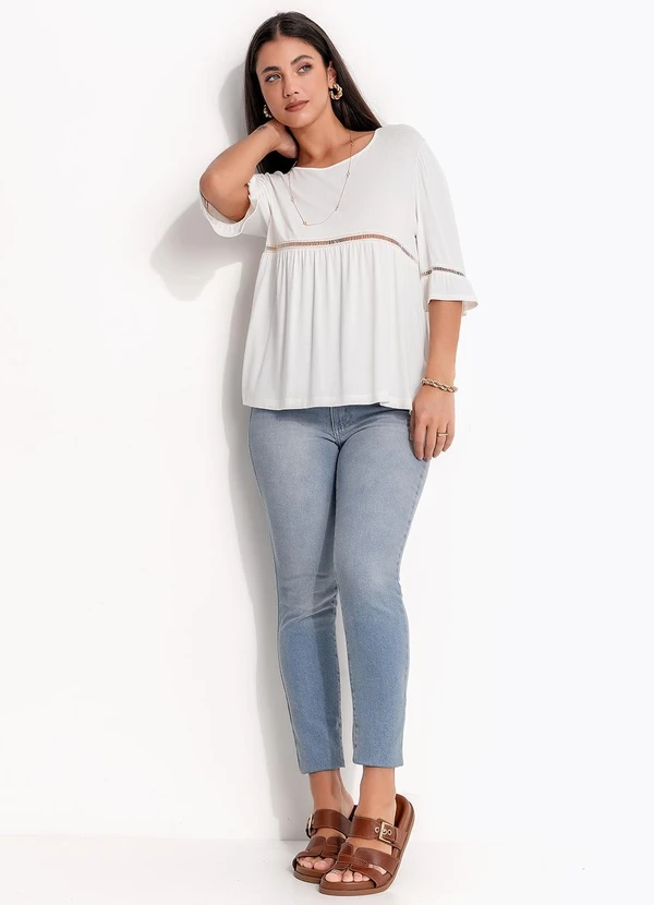 Quintess - Calça Jeans Azul Claro em Jeans 7