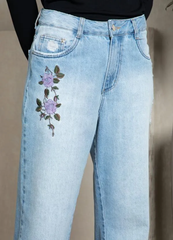 Quintess - Calça Jeans Azul com Bordado 6