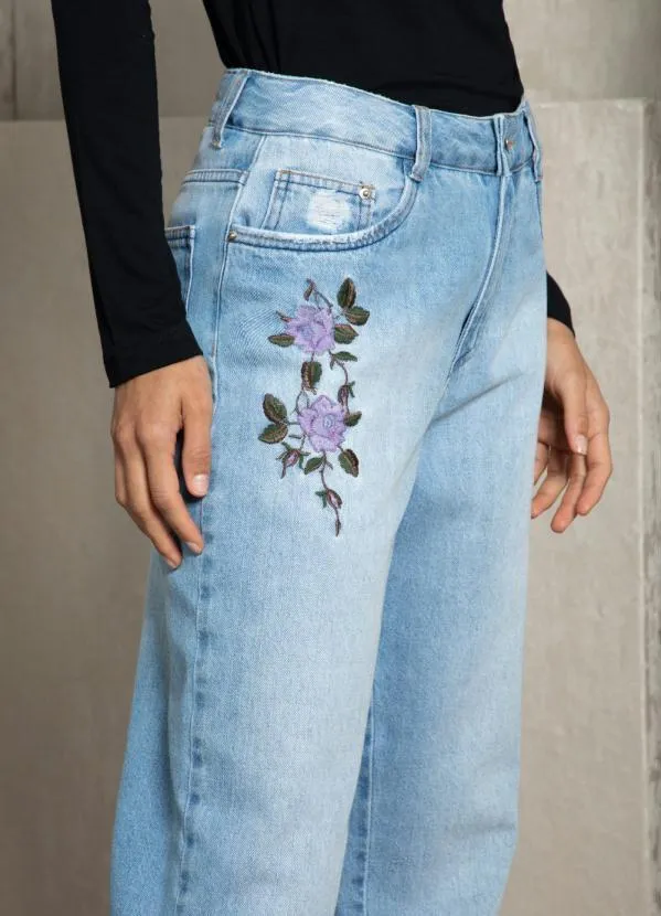 Quintess - Calça Jeans Azul com Bordado 5