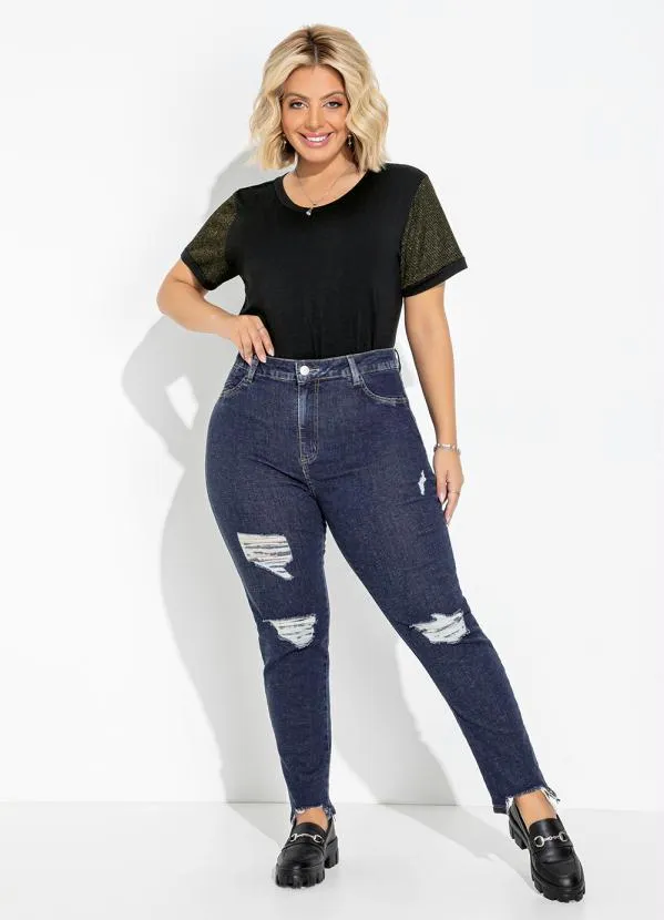 Sawary Jeans - Calça Jeans Azul Escuro Cigarrete