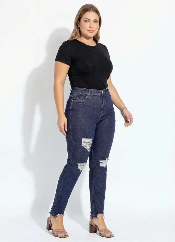 Sawary Jeans - Calça Jeans Azul Escuro Cigarrete 6