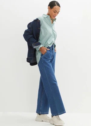 bonprix - Calça Jeans Azul Escuro em Jeans - BONPRIX