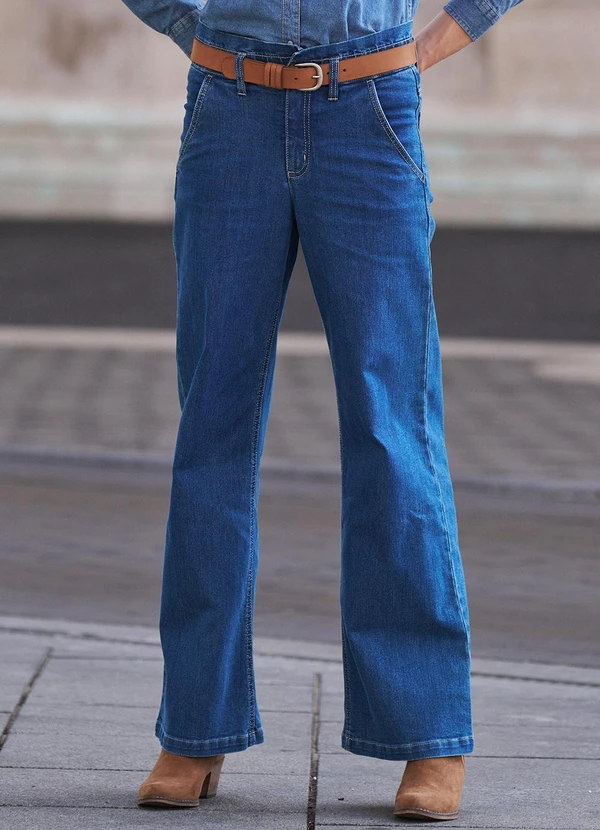 bonprix - Calça Jeans Azul Escuro em Jeans 3