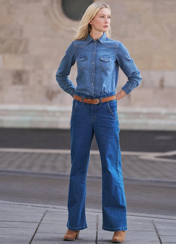 bonprix - Calça Jeans Azul Escuro em Jeans 6