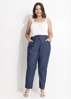 Quintess - Calça Jeans Azul Escuro em Jeans - QUINTESS