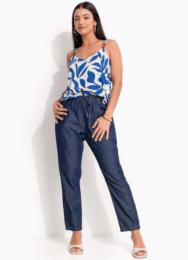 Quintess - Calça Jeans Azul Escuro em Jeans 3
