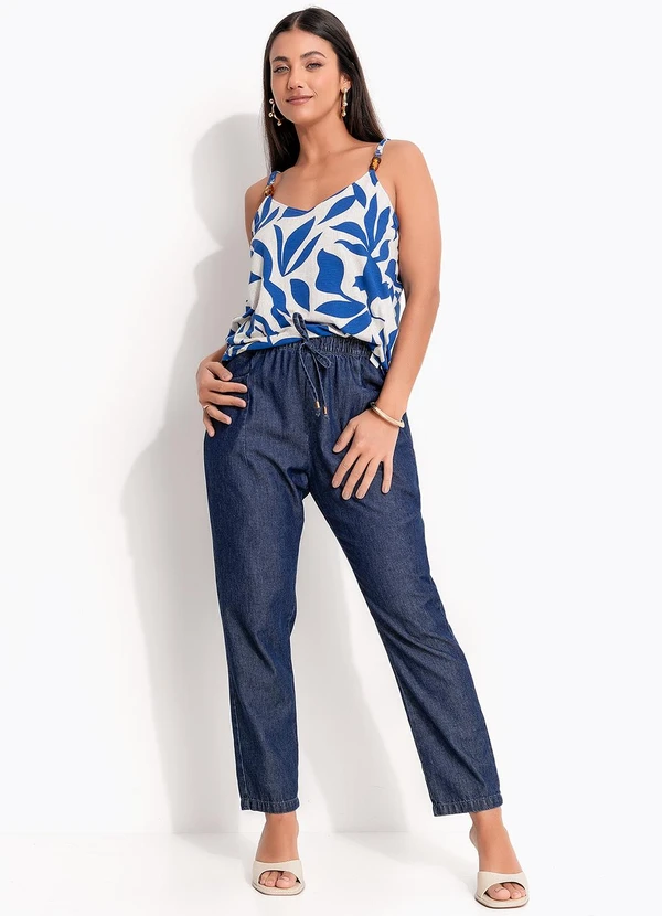 Quintess - Calça Jeans Azul Escuro em Jeans 6