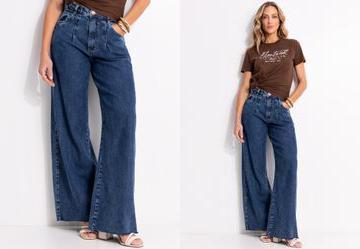 Calça Jeans Azul Escuro em Jeans Calça Jeans Azul Escuro em Jeans