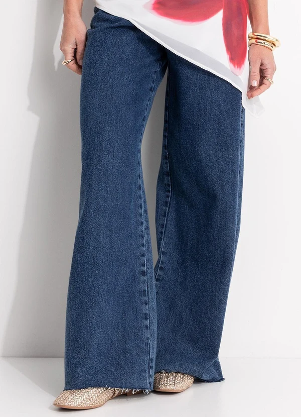 Quintess - Calça Jeans Azul Escuro em Jeans 9