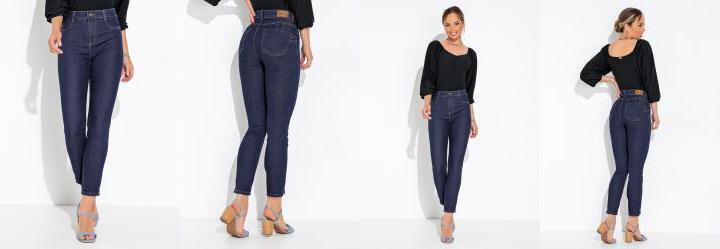 Cala Jeans Azul Escuro Levanta Bumbum Cigarrete