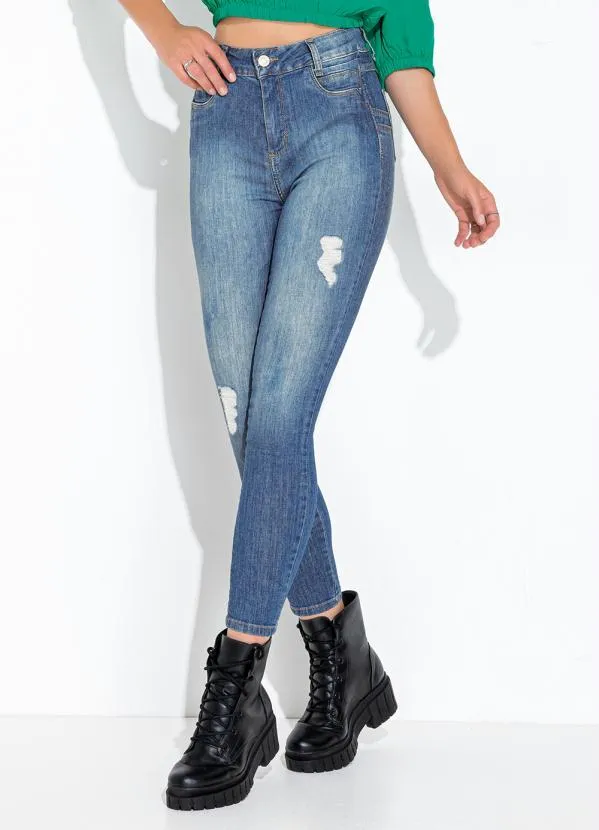 Sawary Jeans - Calça Jeans Azul Super Lipo Cigarrete