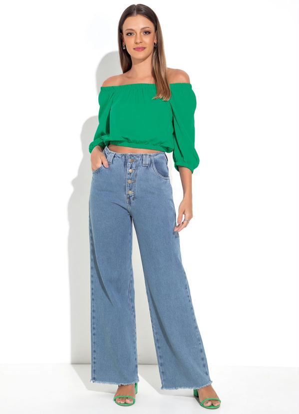 Sawary Jeans - Calça Jeans Azul Wide Leg 3