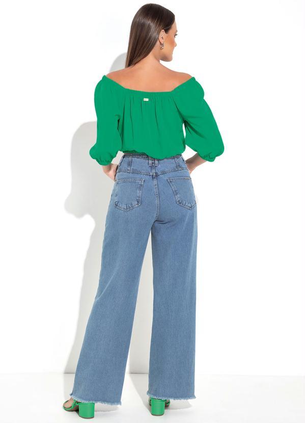 Sawary Jeans - Calça Jeans Azul Wide Leg 4