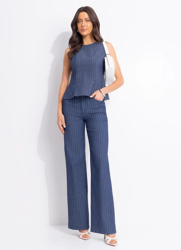 Colcci Jeans - Calça Jeans Berlim Stretch Listrada Cj Azul
