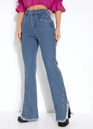 Sawary Jeans - Calça Jeans Boot Cut com Barra Desfiada Sawary - SAWARY JEANS