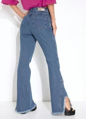 Sawary Jeans - Calça Jeans Boot Cut com Barra Desfiada Sawary - SAWARY JEANS