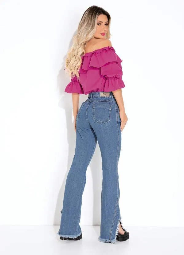 Sawary Jeans - Calça Jeans Boot Cut com Barra Desfiada Sawary 5