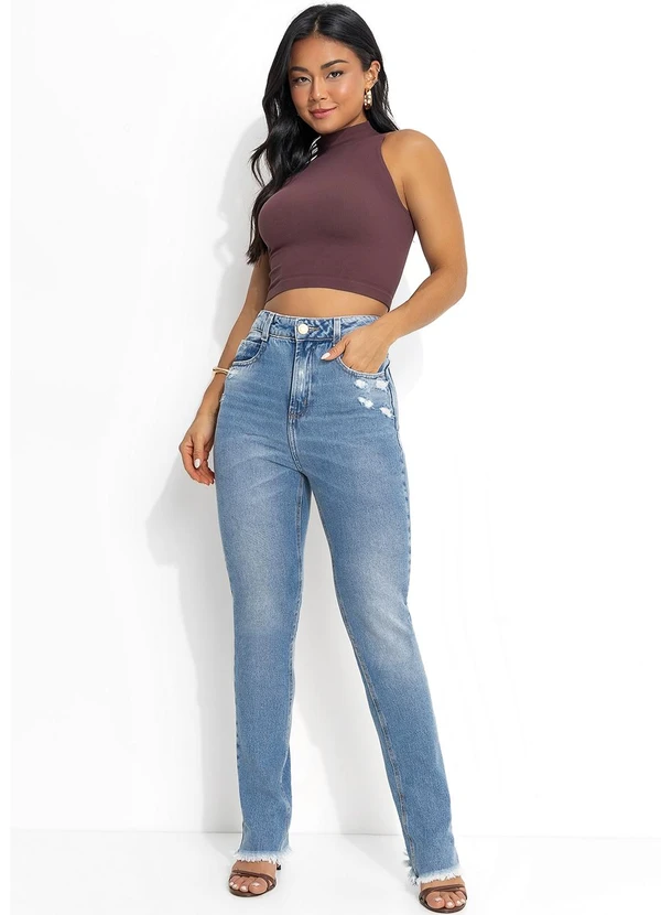 Sawary Jeans - Calça Jeans Boot Cut com Bolsos e Puídos Sawary 3