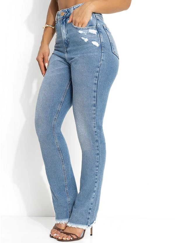 Sawary Jeans - Calça Jeans Boot Cut com Bolsos e Puídos Sawary 5