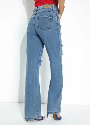 Sawary Jeans - Calça Jeans Boot Cut com Corrente Grátis Sawary - SAWARY JEANS