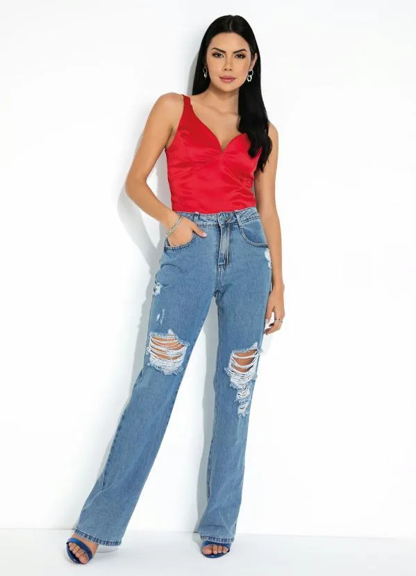 Sawary Jeans - Calça Jeans Boot Cut com Corrente Grátis Sawary 4