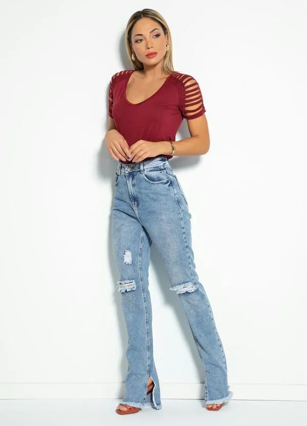 Sawary Jeans - Calça Jeans Boot Cut com Destroyed Sawary 4
