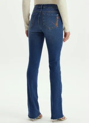 Lança Perfume - Calça Jeans Boot Cut com Elastano Azul - LANÇA PERFUME