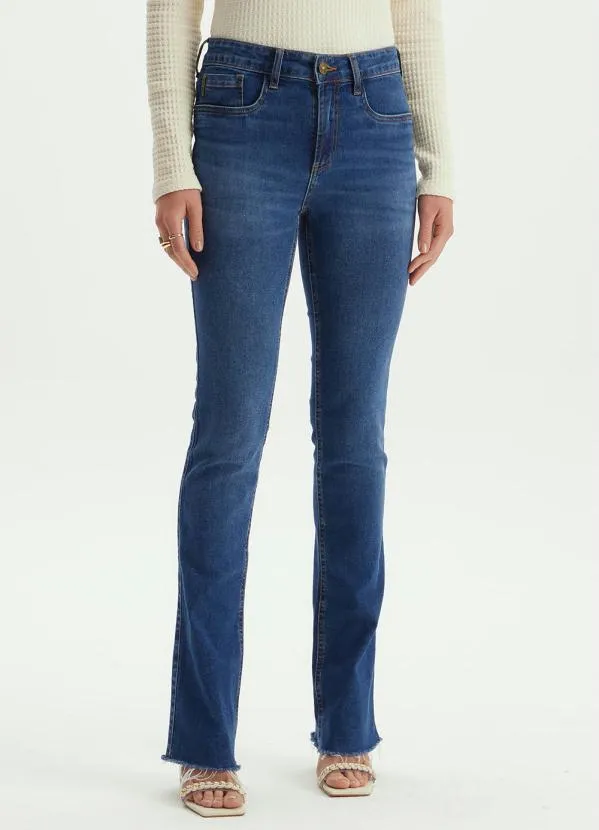 Lança Perfume - Calça Jeans Boot Cut com Elastano Azul