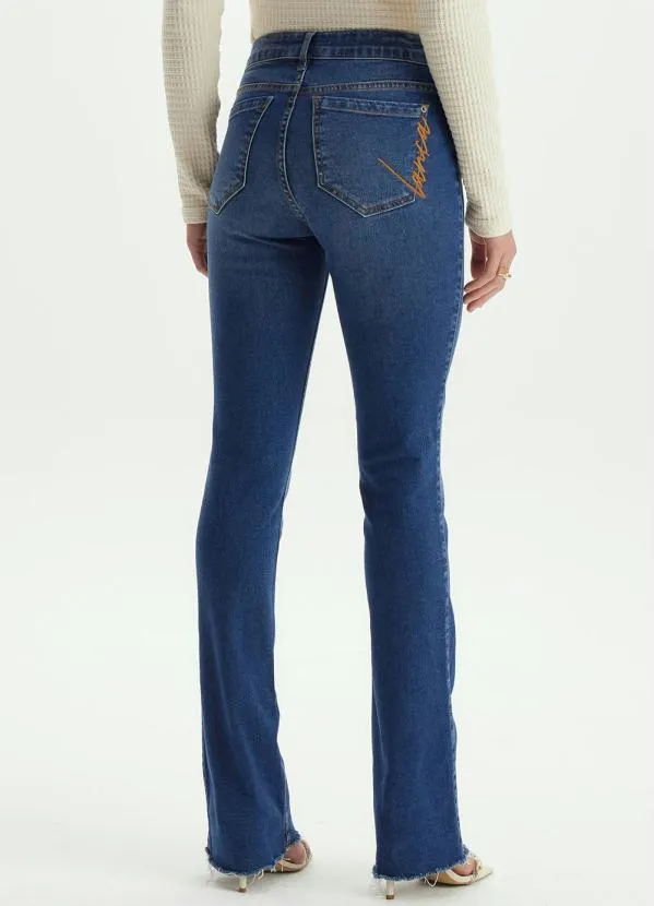 Lança Perfume - Calça Jeans Boot Cut com Elastano Azul 2
