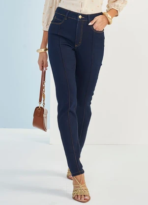 Doce Trama - Calça Jeans Brisa Cintura Alta Skinny Azul - DOCE TRAMA