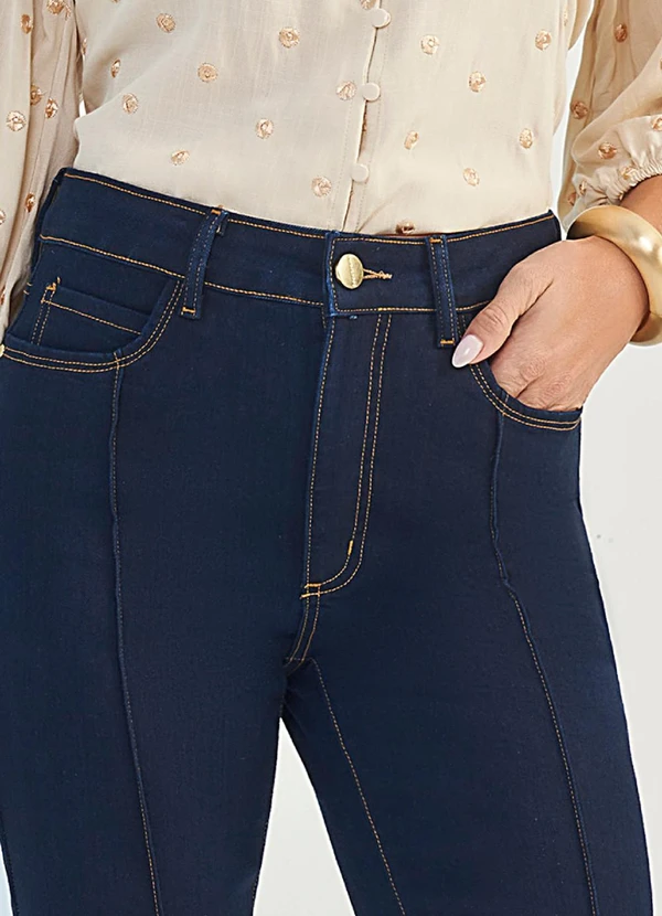 Doce Trama - Calça Jeans Brisa Cintura Alta Skinny Azul 8
