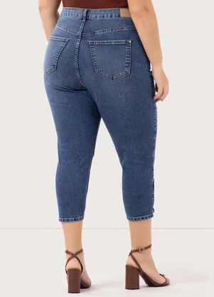 Lunender Mais Mulher - Calça Jeans Capri Plus Size com Azul - LUNENDER MAIS MULHER