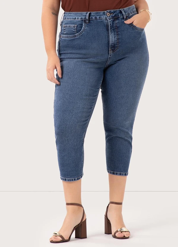 Lunender Mais Mulher - Calça Jeans Capri Plus Size com Azul