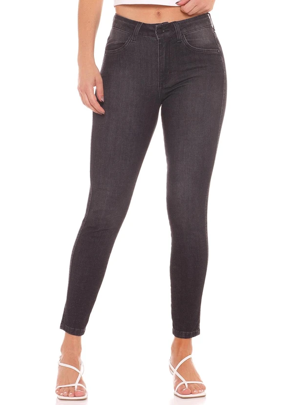 Rafree - Calça Jeans Cigarrete Fem Preto