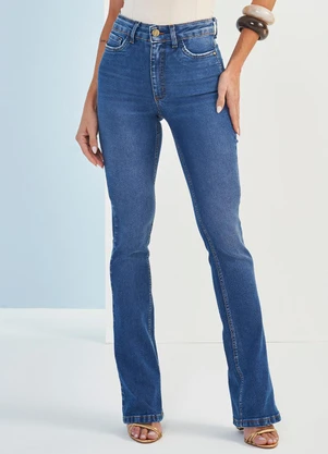 Doce Trama - Calça Jeans Cintura Alta Bootcut Azul - DOCE TRAMA