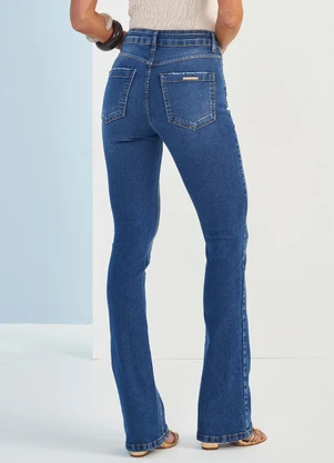 Doce Trama - Calça Jeans Cintura Alta Bootcut Azul - DOCE TRAMA