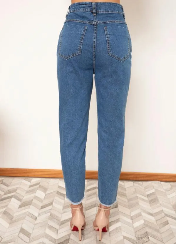 Quintess - Calça Jeans Cintura Alta e Barra Desfiada 6