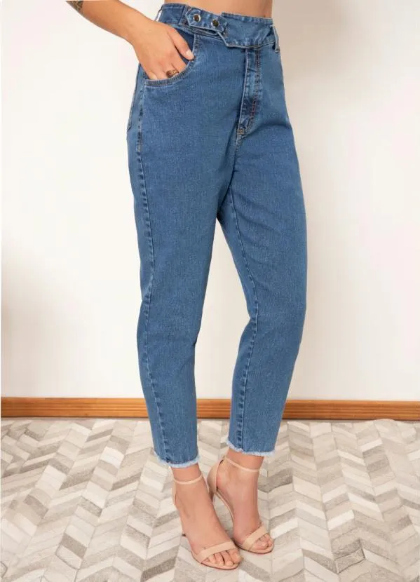 Quintess - Calça Jeans Cintura Alta e Barra Desfiada 7