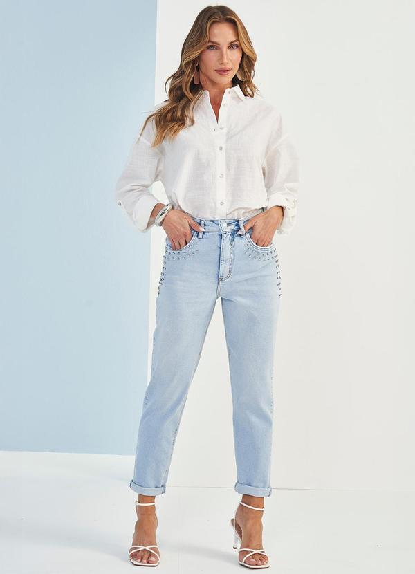 Doce Trama - Calça Jeans Cintura Alta Solar Azul 5