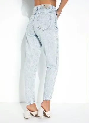 Sawary Jeans - Calça Jeans Clara Mom Jeans com Puídos Sawary - SAWARY JEANS